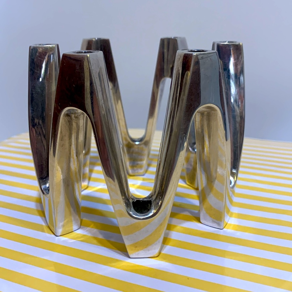 silver DANSK candle holder MCM 12 taper candles crown